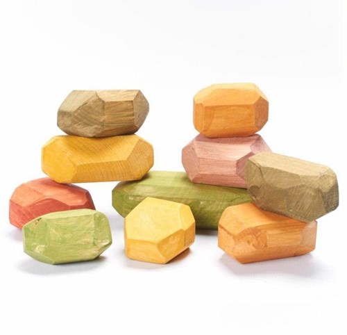 Cosy gekleurde keien bouwstenen set van 10 voor kinderen