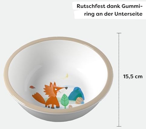 Haba kinderservies kom bos - melamine - antislip - kleurrijk - bosdieren-3