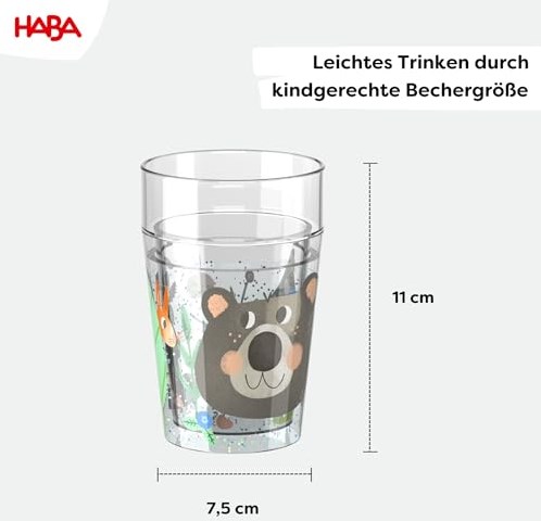Haba Glitzerbecher Wald - Kinderbecher 150 ml transparent Polystyrol-3