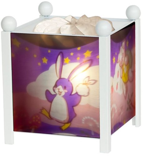 Trousselier Drehlampe Kinderzimmer weiß Pinguin Hase 12V Stimmungslicht