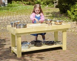 Cosy houten werktafel stevig buiten en binnen gebruik creatief