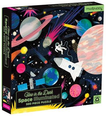 Mudpuppy Puzzle Weltraum - Glow in the Dark Puzzle 500 Teile-2