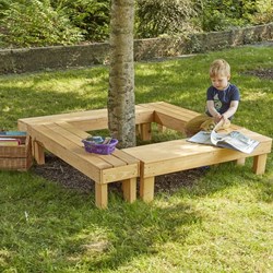 Cosy bankjes set voor buiten - 4 stuks speelplaats zitmeubilair