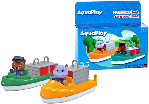 Aquaplay Containerboot - Transportboot Spielzeug Set mit Figuren-2