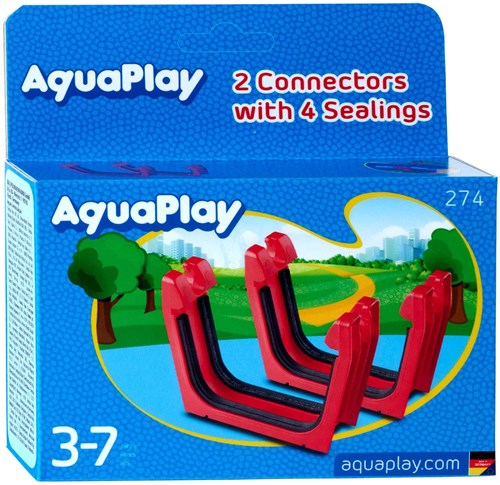 Aquaplay Verbindungsstück Wasserbahn mit Gummidichtungen - 2 Stück