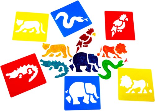 Eduplay sjablonen jungle speelgoed set - afwasbaar creatief knutselen
