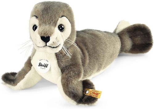 Steiff knuffel zeehond pluche Robby - grijs/wit - 30 cm