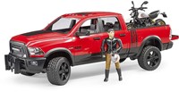 Bruder Dodge RAM 2500 Power Wagon speelgoedauto met Ducati Scrambler motor en bestuurder