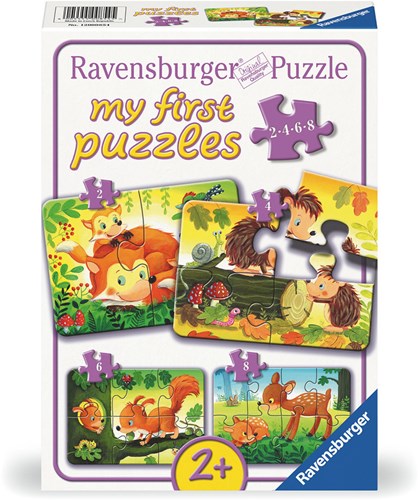 Ravensburger legpuzzel dierenfamilies - kinderpuzzel karton 2-4-6-8 stukjes