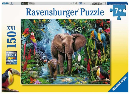 Ravensburger puzzel - Kinderpuzzel Olifanten in de jungle XXL 150 stukjes dieren