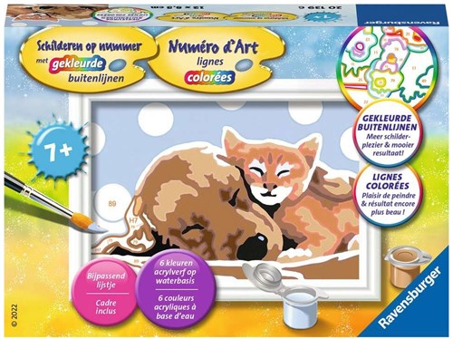 Ravensburger schilderen op nummer knutselset Knuffelvriendjes acrylverf