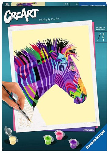 Ravensburger malen nach zahlen zebra - kreatives Hobbyset für Erwachsene