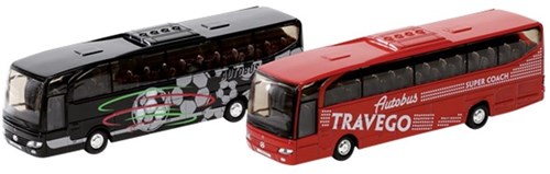 Goki Bus Spielzeug - Metall Reisebus 1:60, 18 cm