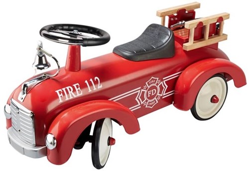 Goki loopauto - brandweerwagen - metalen ride-on speelgoed