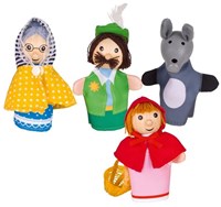 Goki vingerpoppen Roodkapje houten poppetjes set 4 stuks