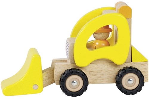 Goki Houten Bulldozer - Speelgoedvoertuig voor kinderen - Constructie