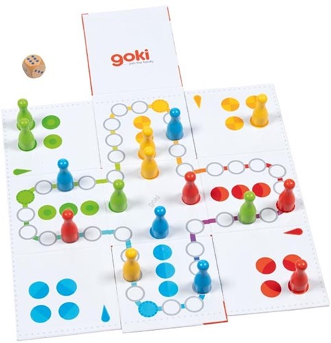 Goki XXL Ludo bordspel - kubus houten speelgoed