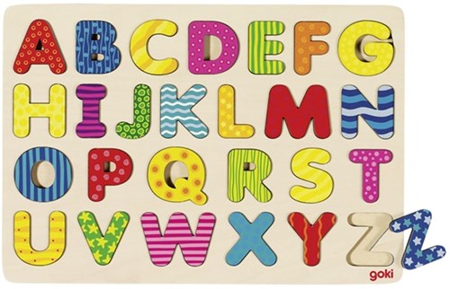 Goki houten alfabet puzzel - educatief speelgoed voor kinderen