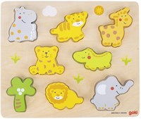Goki Holzpuzzle wilde Tiere - Lernspielzeug 8 Teile