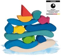 Goki Holz-Bausteine buntes Spielzeug für Kinder