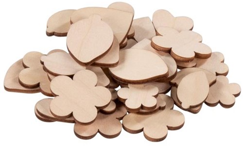 Goki knutselset - houten bloemen - creatief speelgoed - 75 stuks