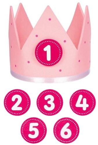Goki verjaardagskroon - roze feestkroon voor kinderen