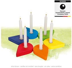 Goki houten verjaardagskrans kandelaars regenboog 6-delig decoratie