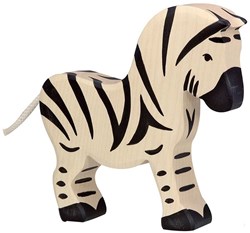 Holztiger houten zebra speelgoedfiguur handgemaakt duurzaam hout