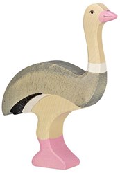 Holztiger Holz Strauß Spielfigur pädagogisches Spielzeug