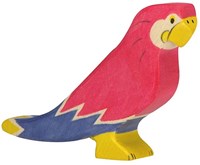 Holztiger Holz Papagei Spielfigur FSC handgefertigt