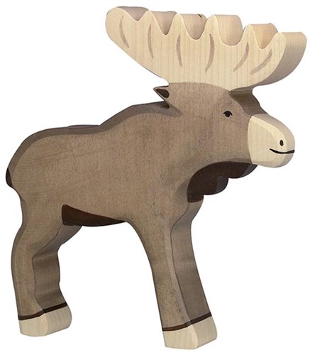 Holztiger houten eland speelfiguur - handgemaakt en veilig speelgoed