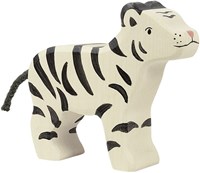 Holztiger Holz Spielfigur Tiger weiß schwarz FSC zertifiziert