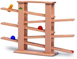 nic houten knikkerbaan Multibahn met 3 accessoires - kleurrijk speelgoed
