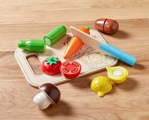 Haba speelgoed groenteset met snijplank en mes - houten speelkeuken-2