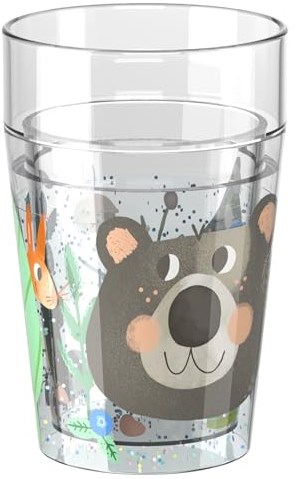 Haba Glitzerbecher Wald - Kinderbecher 150 ml transparent Polystyrol