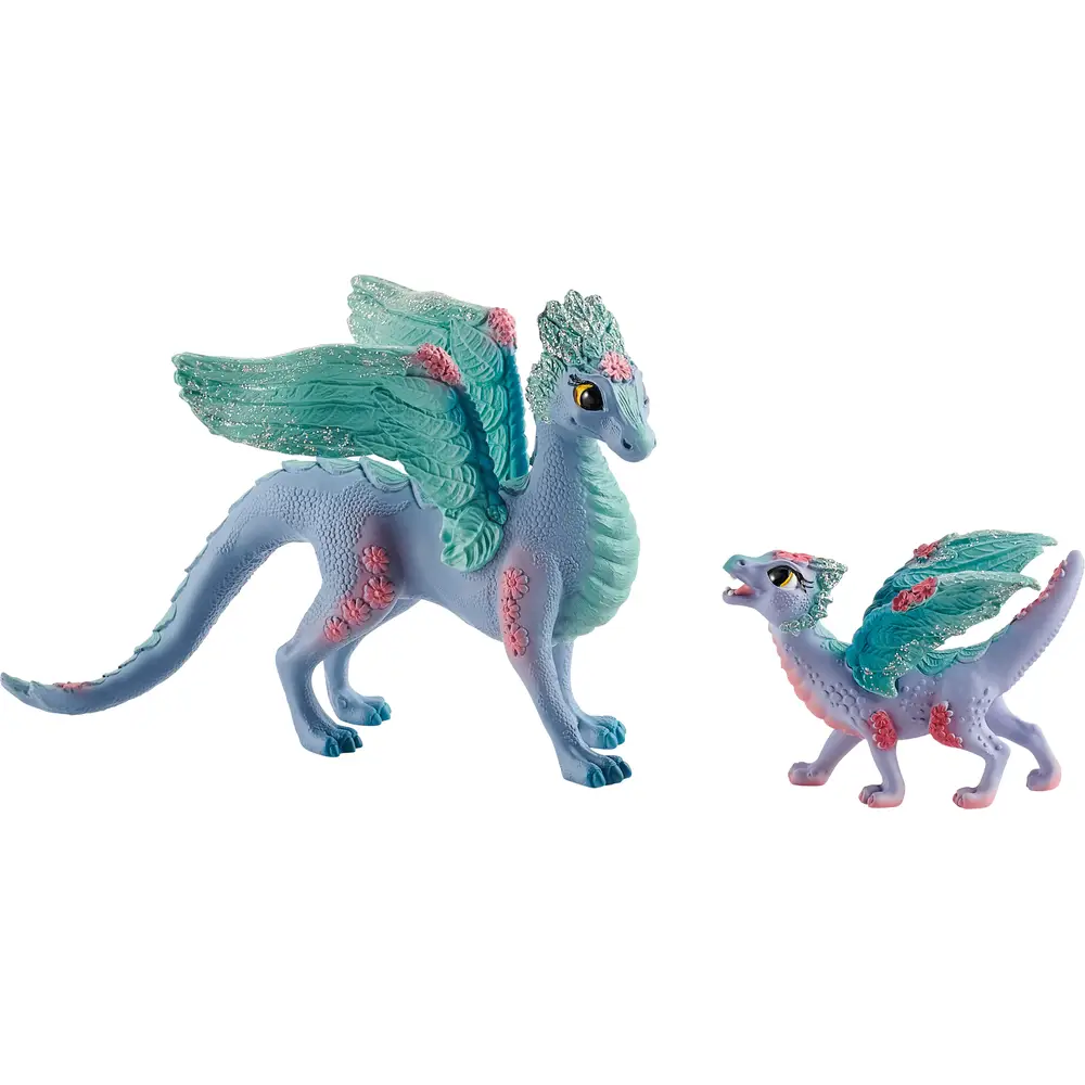 Schleich Bayala - Blumen-Drachenmama und Baby - Spielfigur - Fantasie Spielzeug