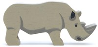 Tender Leaf Holztier Nashorn - graues Safaritier Spielzeugfigur-2