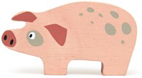 Tender Leaf Holz Bauernhoftier Schwein - Spielzeugfigur rosa Holz-2