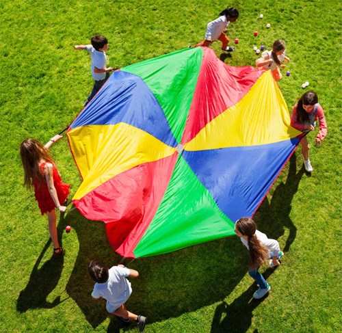 Spordas Fallschirm Spielzeug - bunte Spiel-Fallschirm für Kinder