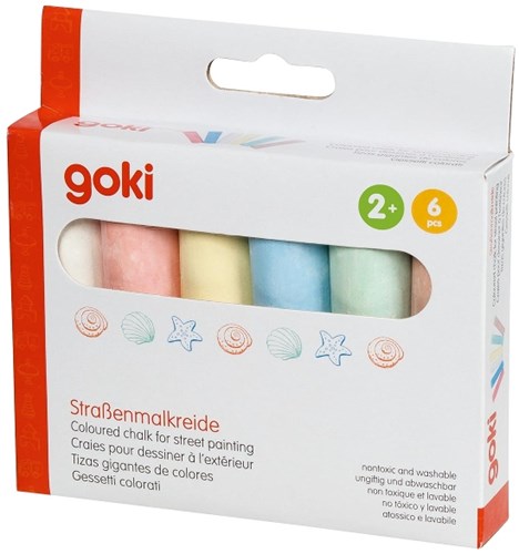 Goki Straßenmalkreide - buntes Outdoor-Spielzeug 6 Stück-2