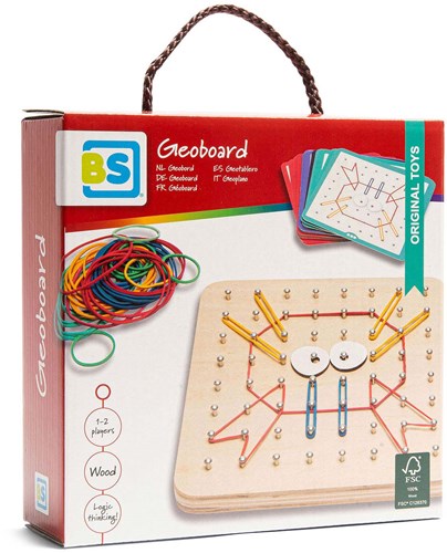 BS Toys Geobord FSC Hout - Creatief Elastiekspel voor Kinderen