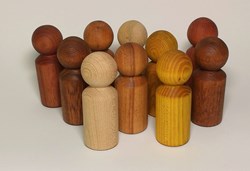 Cosy houten poppen speelgoed multicultureel set van 10 Waldorf