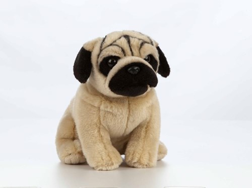 Living Nature knuffel Pug pluche hond 20cm speelgoed