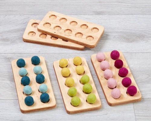 Cosy Lernspielzeug Filzball Zehnerrahmen Set aus 5 Stück