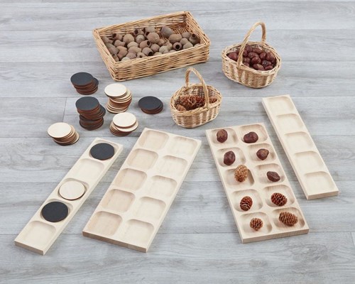 Cosy Holz Lernspielzeug wendbare Fünf- und Zehnrahmen Set 4 Stück-2