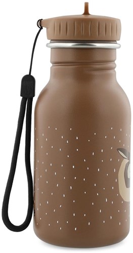 Trixie drinkfles RVS waterfles voor kinderen 350ml Mr. Owl lekvrij bruin-3