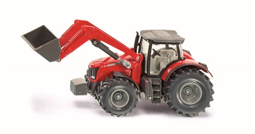Siku Massey Ferguson Traktor Spielzeug mit Frontlader 1:50 rot Metall
