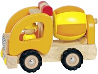 Goki Holz-Betonmischer Baustellenfahrzeug mit Gummireifen gelb-2