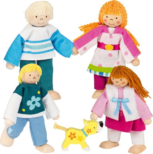 Goki poppenhuis familie houten buigpoppen set multicolor-2