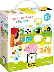 Banana Panda puzzel Boerderij met 11 speelfiguren - 2+ - 20 stukjes